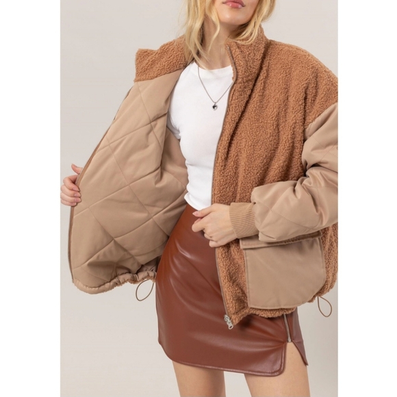 #174 🛑0480 S,M,L  Trendy Reversible Fur Puffer Jacket - Picture 10 of 11